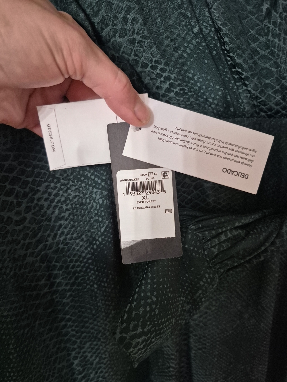 NWT Guess Wrap-Style Teal Faux Snakeskin Dress - Picture 7 of 13